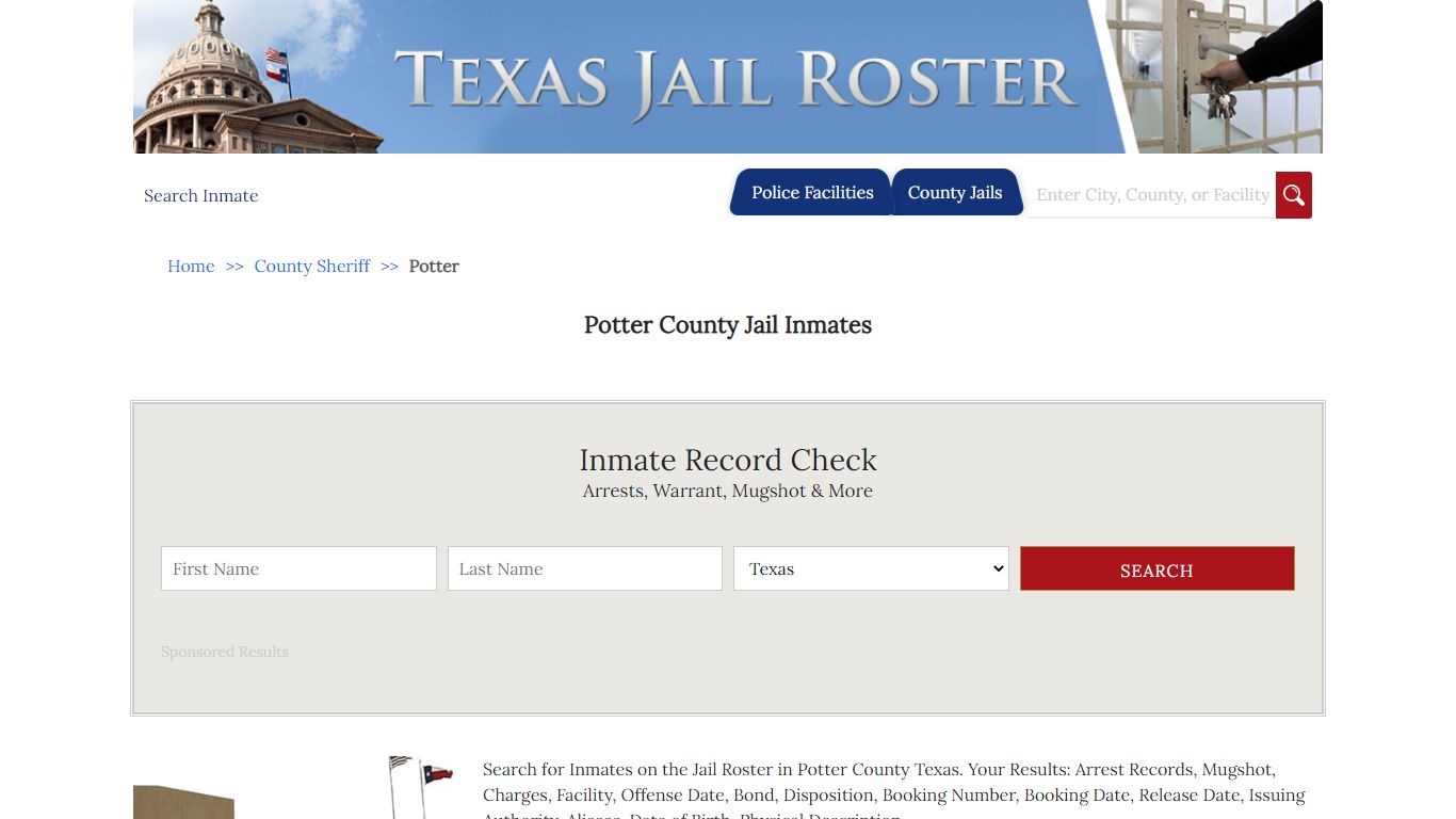 Potter County Jail Inmates | Jail Roster Search